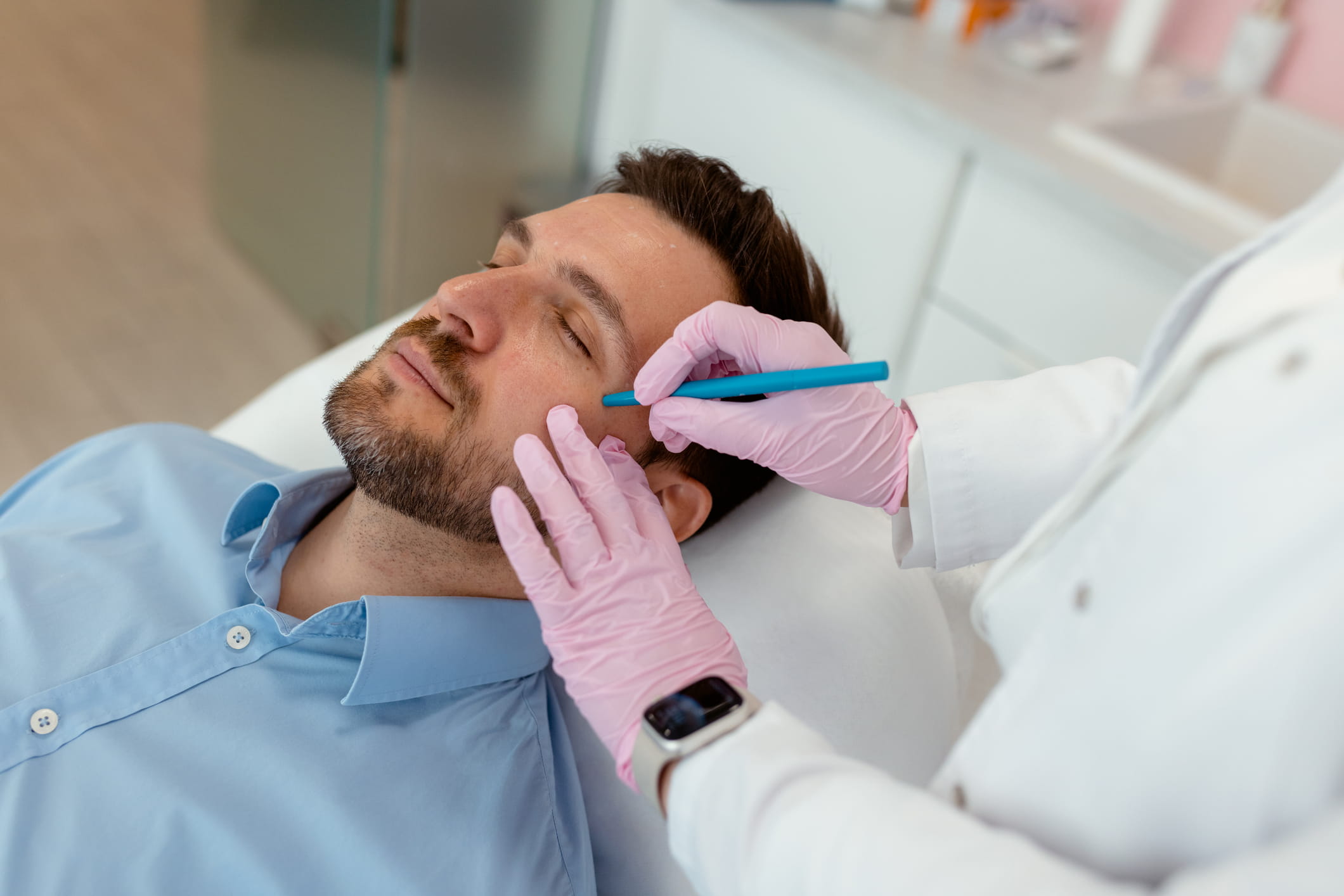 Facial Botox and PRP cosmetic treatment options for Calgary men